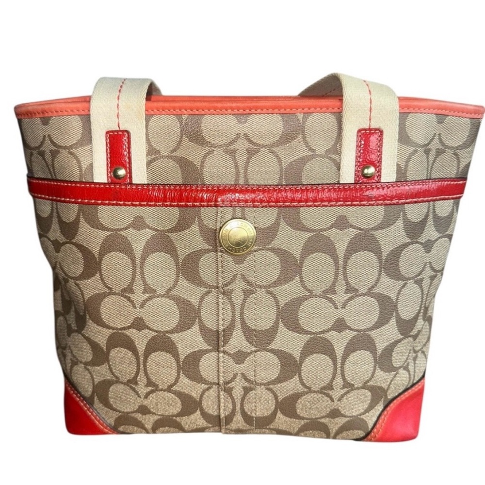 Coach Signature Y2K Vintage Heritage Tattersall Signature Tote - Picture 3 of 11
